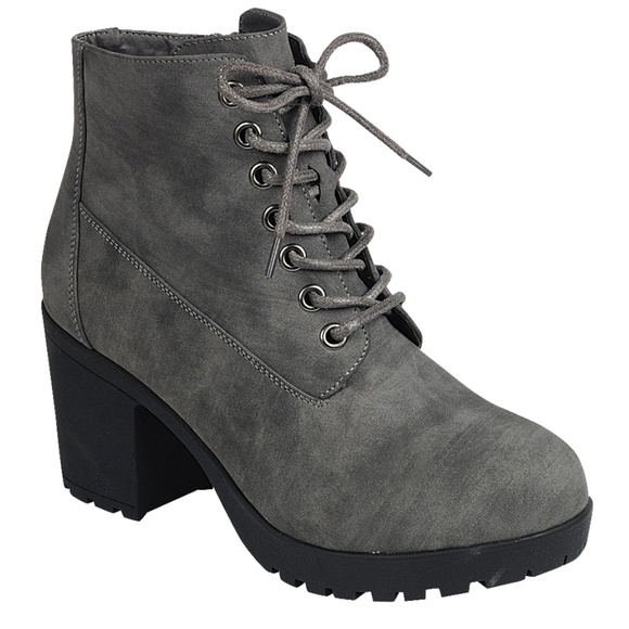 Shoes - New Gray Combat Lug Ankle Boots (Coming September)